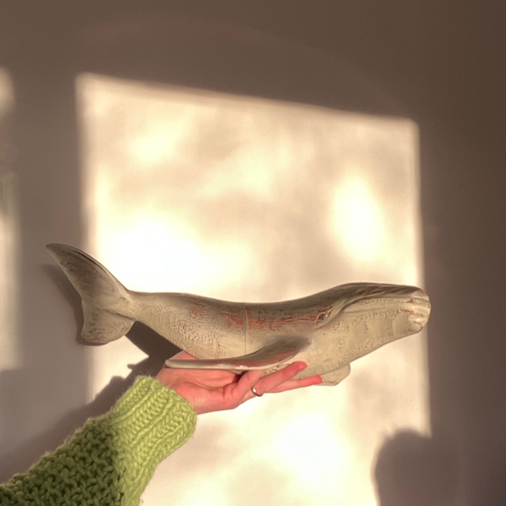 Elegant Brown & grey Whale Sculpture